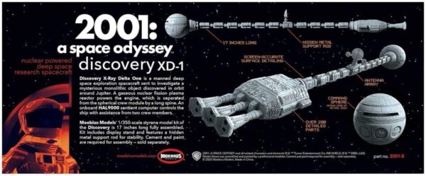 Moebius Models 2001 Space Odyssey Discovery XD-1 1/350 Scale 2001-8