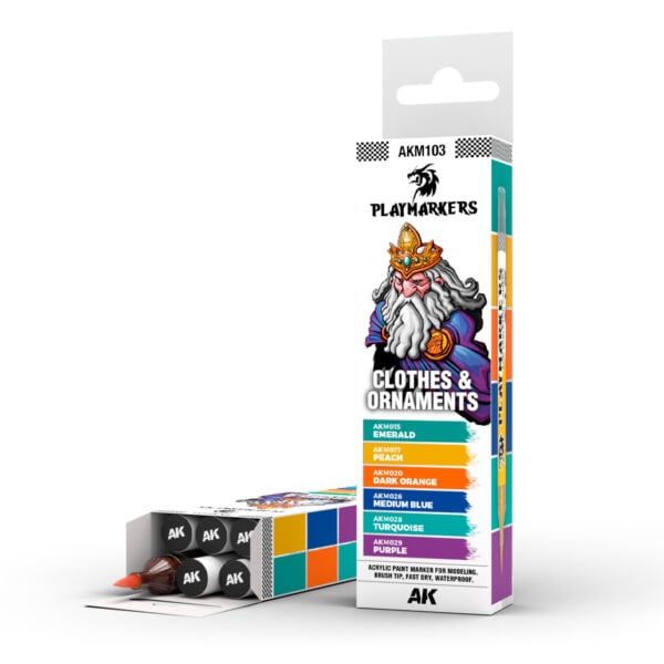 AK Interactive Playmarkers Set Pack of 6 Clothes and Ornaments Playmarker Set M103