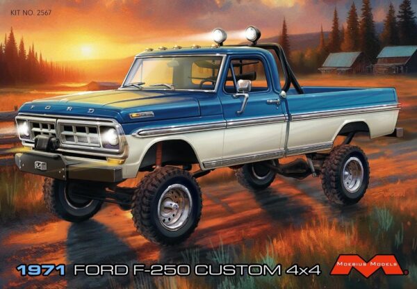 Moebius 1971 Ford F-250 Custom 4x4 Lifted Suspension 1/25 Scale 2567