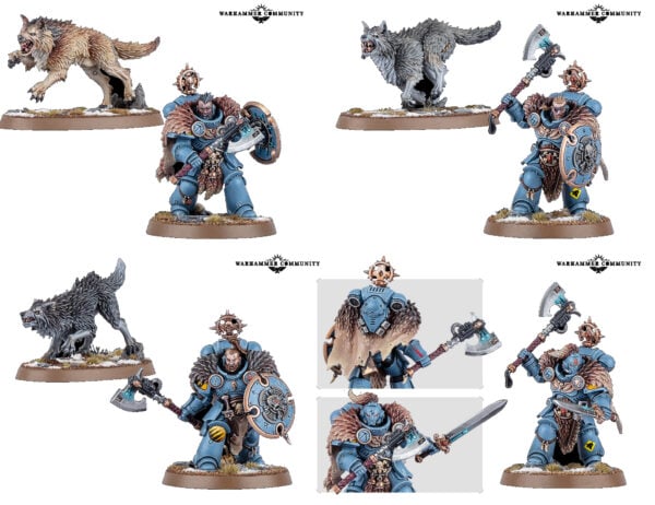 Warhammer 40000 Spaces Wolves Wolf Guard Headtakers Collage