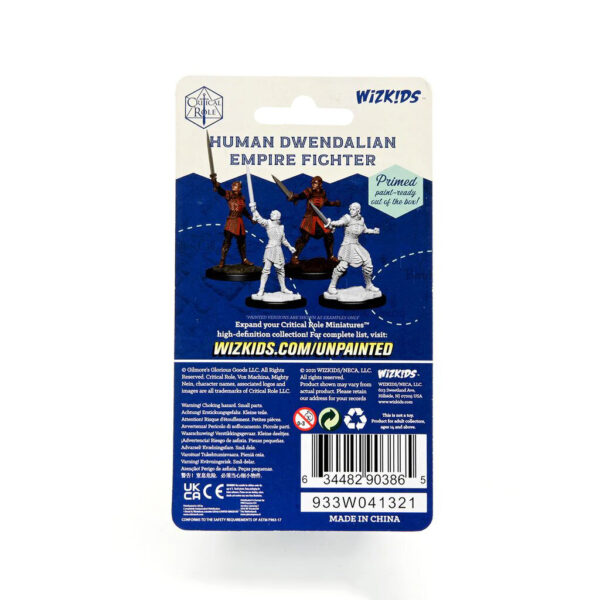 Wizkids Critical Role Unpainted Miniatures Wave 1 Human Dwendalian Empire Fighter Female 90386