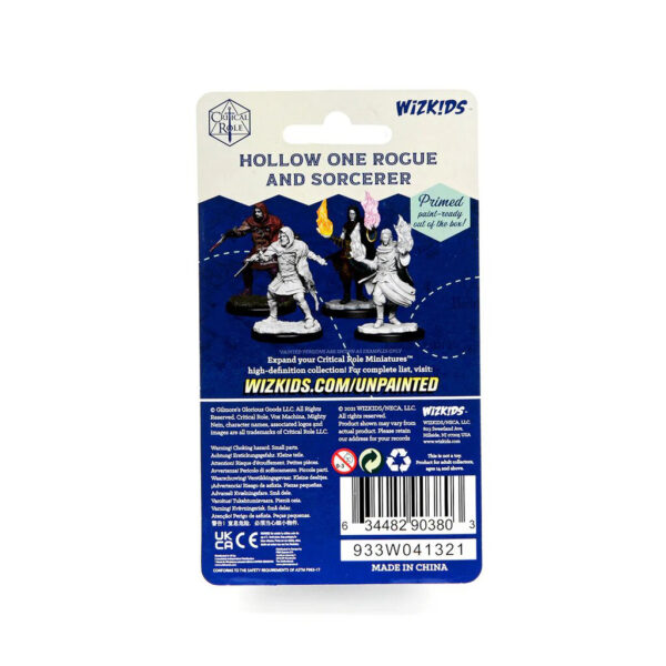 Wizkids Critical Role Unpainted Miniatures Wave 1 Hollow One Rogue and Sorcerer Male 90380