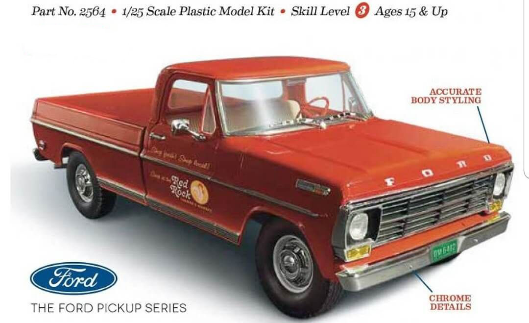 Moebius Models 1968 Ford F-250 Custom Cab Pickup 1/25 Scale 2564