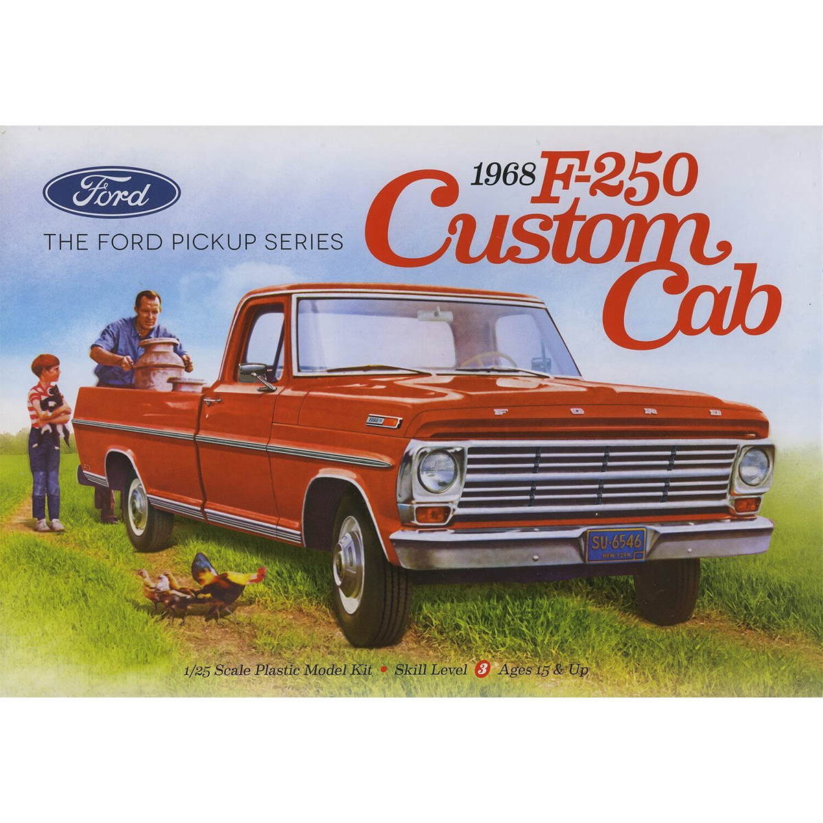 Moebius Models 1968 Ford F-250 Custom Cab Pickup 1/25 Scale 2564