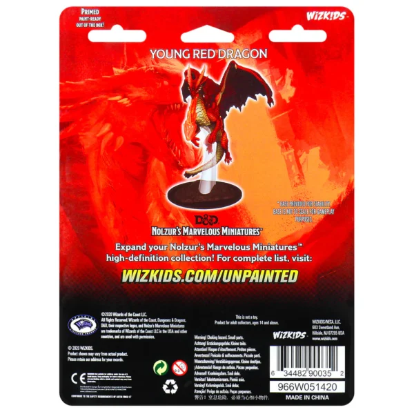 Wizkids D&D Nolzurs Marvelous Unpainted Miniatures Wave 11 Young Red Dragon 90035