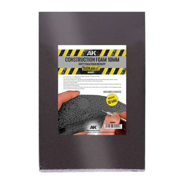 AK Interactive Construction Foam 10mm Thick A4 295x195mm Size Pack of 2 AKI 8097