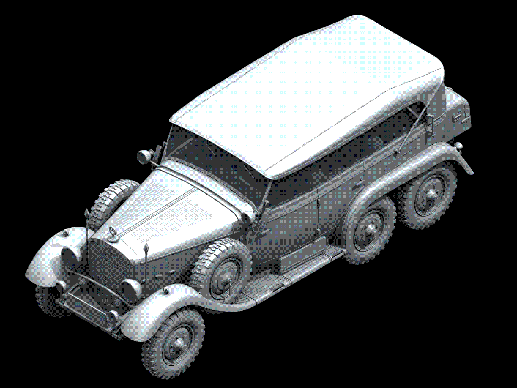 ICM Typ G4 Soft Top WWII German Personnel Car 1/24 Scale 24012