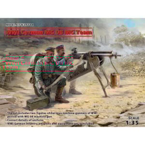 ICM WWI German MG08 MG Team with 2 Figures 1/35 Scale 35711