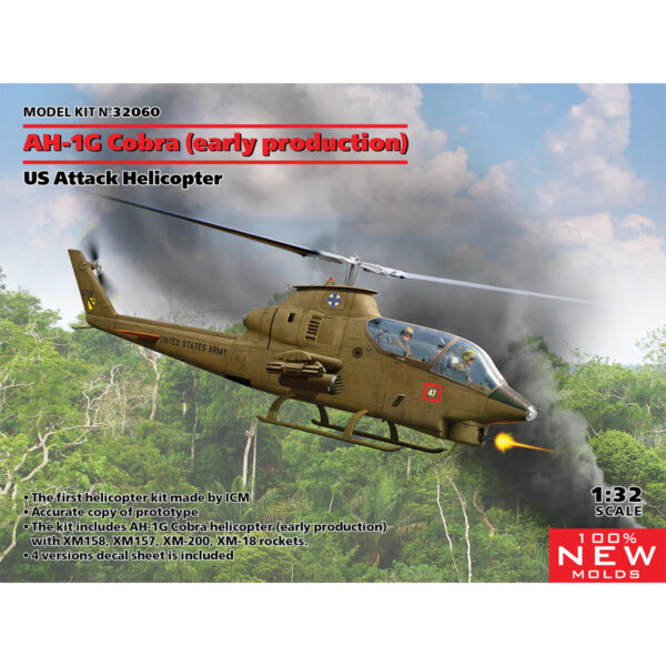 ICM AH-1G Cobra Early Production US Attack Helicopter 1/32 Scale 32060
