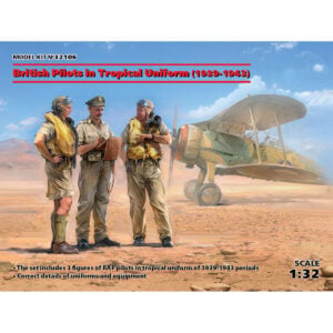 ICM British Pilots in Tropical Uniform 1939-1943 with 3 Figures 1/32 Scale 32106