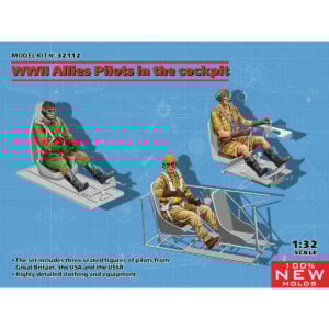 ICM WWII Allies Pilots in the Cockpit British American Soviet 1/32 Scale 32112