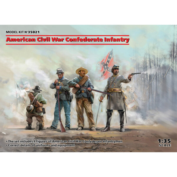 ICM American Civil War Confederate Infantry Set #1 1/35 Scale 35021