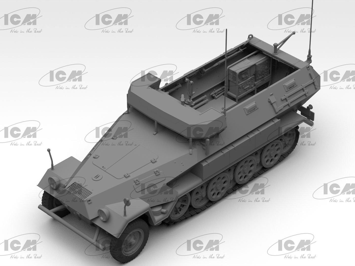 ICM 1/35 'Beobachtungspanzerwagen' Sd.Kfz.251/18 Ausf.A, WWII German Observation Vehicle with Crew # 35105
