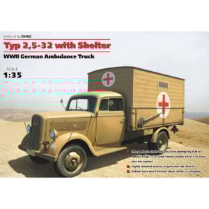 ICM Typ 25-32 with Shelter WWII German Ambulance Truck 1/35 Scale 35402