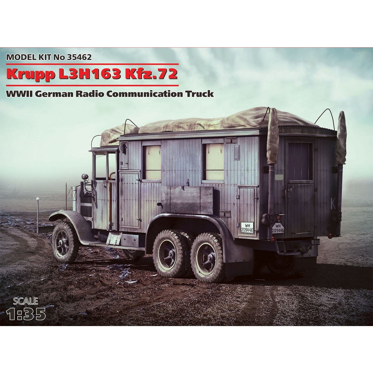ICM Krupp L3H163 Kfz.72 WWII German Radio Communication Truck 1/35 Scale 35462