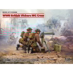 ICM WWII British Vickers MG Crew Vickers MG and 2 Figures 1/35 Scale 35646