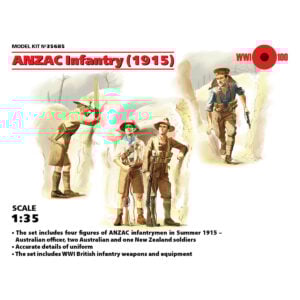 ICM ANZAC Infantry 1915 with 4 Figures 1/35 Scale 35685