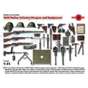 ICM WWI Italian Infantry Weapon and Equipment 1/35 Scale 35686