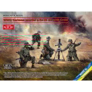 ICM WW2 German mortar GrW 34 with Crew mortar and 4 Figures 1/35 Scale 35715