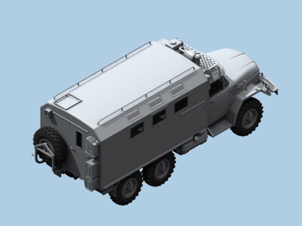 ICM Chernobyl #1 Radiation Monitoring Station ZiL-131KShM Truck with 5 Figures and diorama base with Background 1/35 Scale 35901