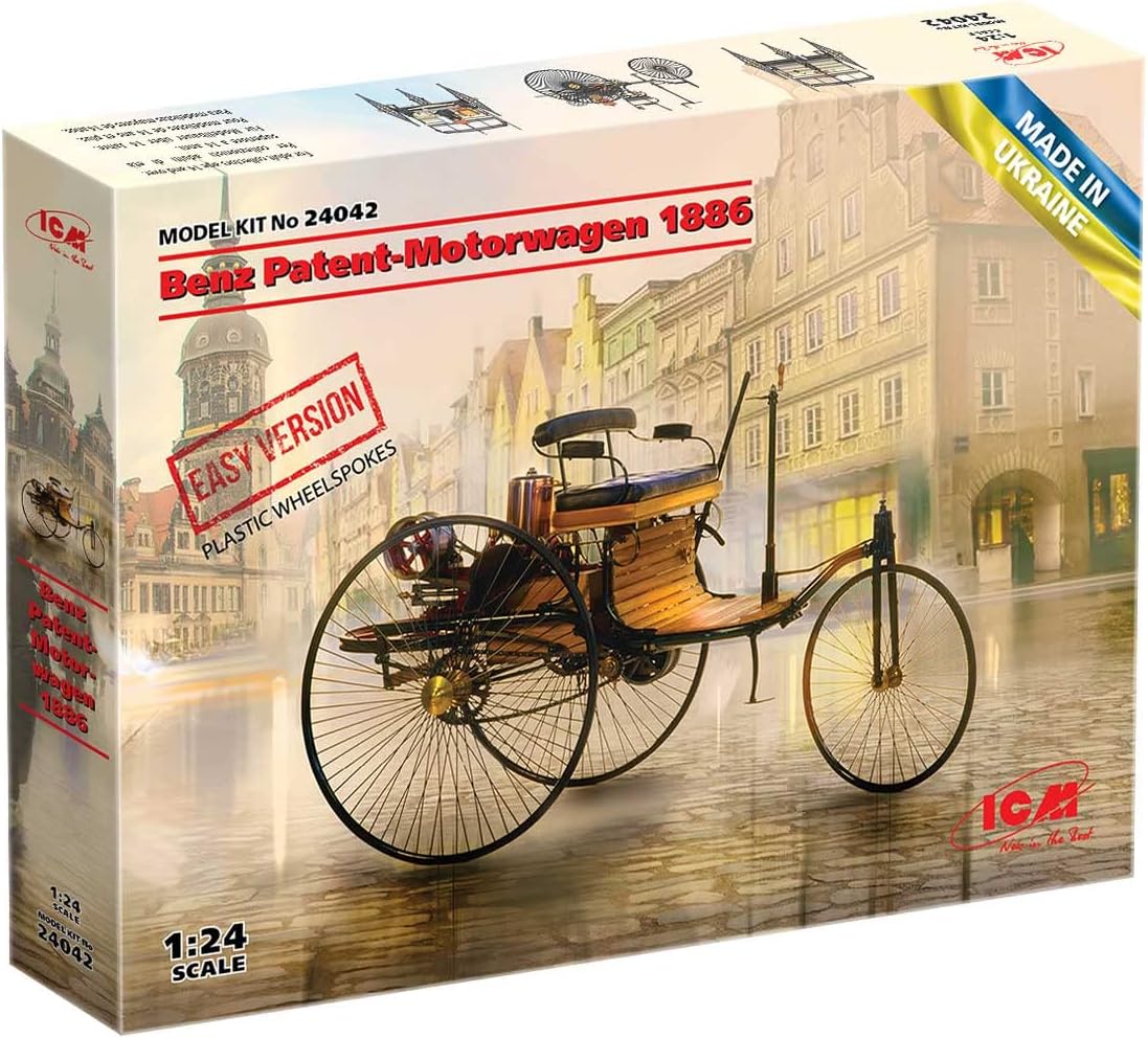 ICM Benz Patent-Motorwagen 1886 Easy Version with Plastic Wheel-spokes 1/24 Scale 24042