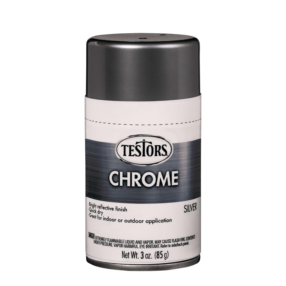 Testors Enamel Spray Paint Silver Chrome Gloss 3oz 352617