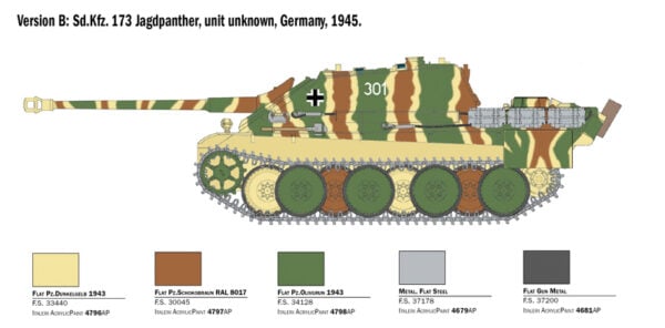 Italeri Sd.Kfz173 Jagdpanther with Winter Crew 1/35 Scale 6564