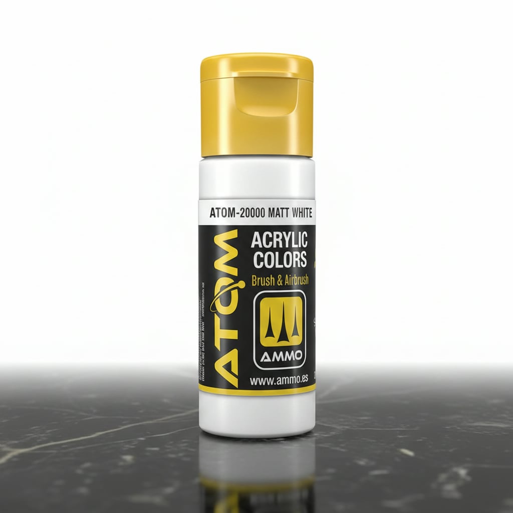 ATOM Color Acrylic Paint Matt White ATOM-20000