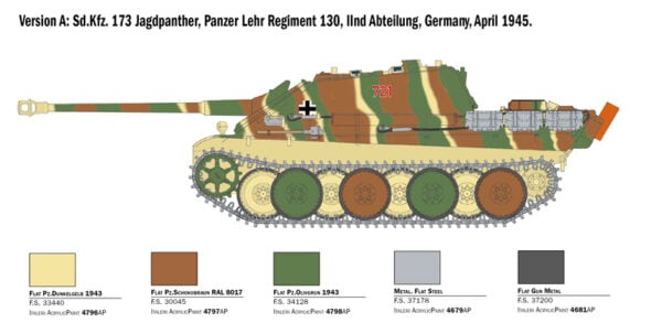 Italeri Sd.Kfz173 Jagdpanther with Winter Crew 1/35 Scale 6564