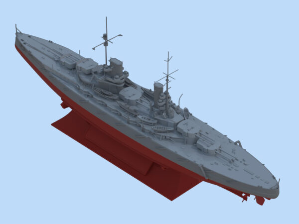 ICM GroBer Kurfurst Full Hull And Waterline WWI German Battleship 1/700 Scale S.015