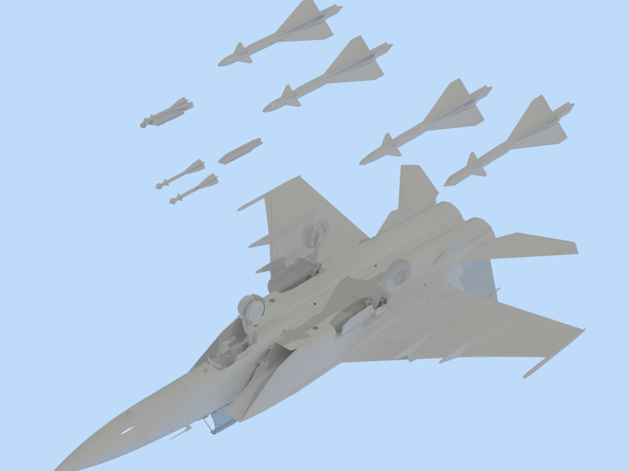 ICM MiG-25 PD Soviet Interceptor Fighter 1/48 Scale 48903