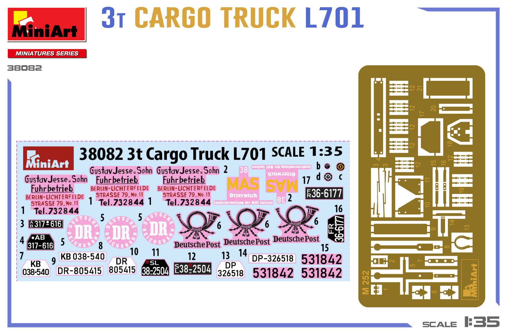 Miniart 3T Cargo Truck L701 1/35 Scale 38082
