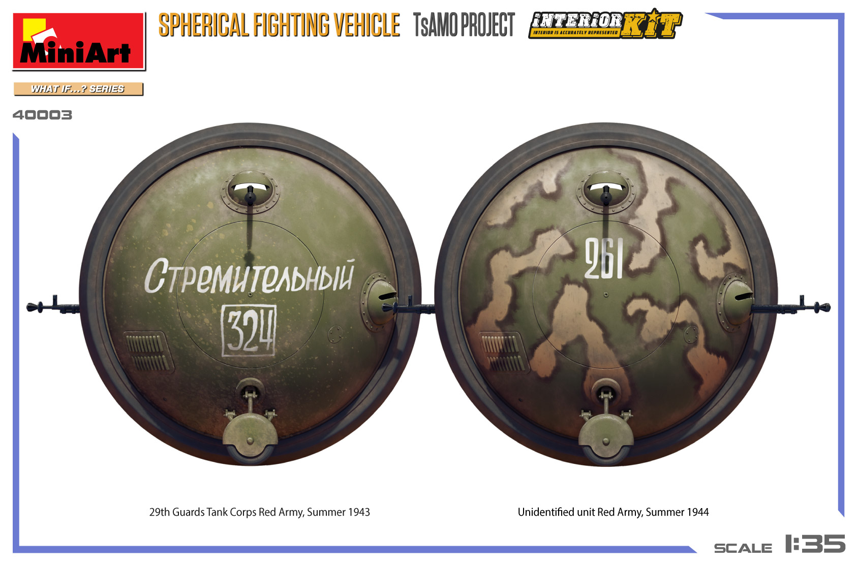 Miniart Spherical Fighting Vehicle TsAMO Project 1/35 Scale 40003
