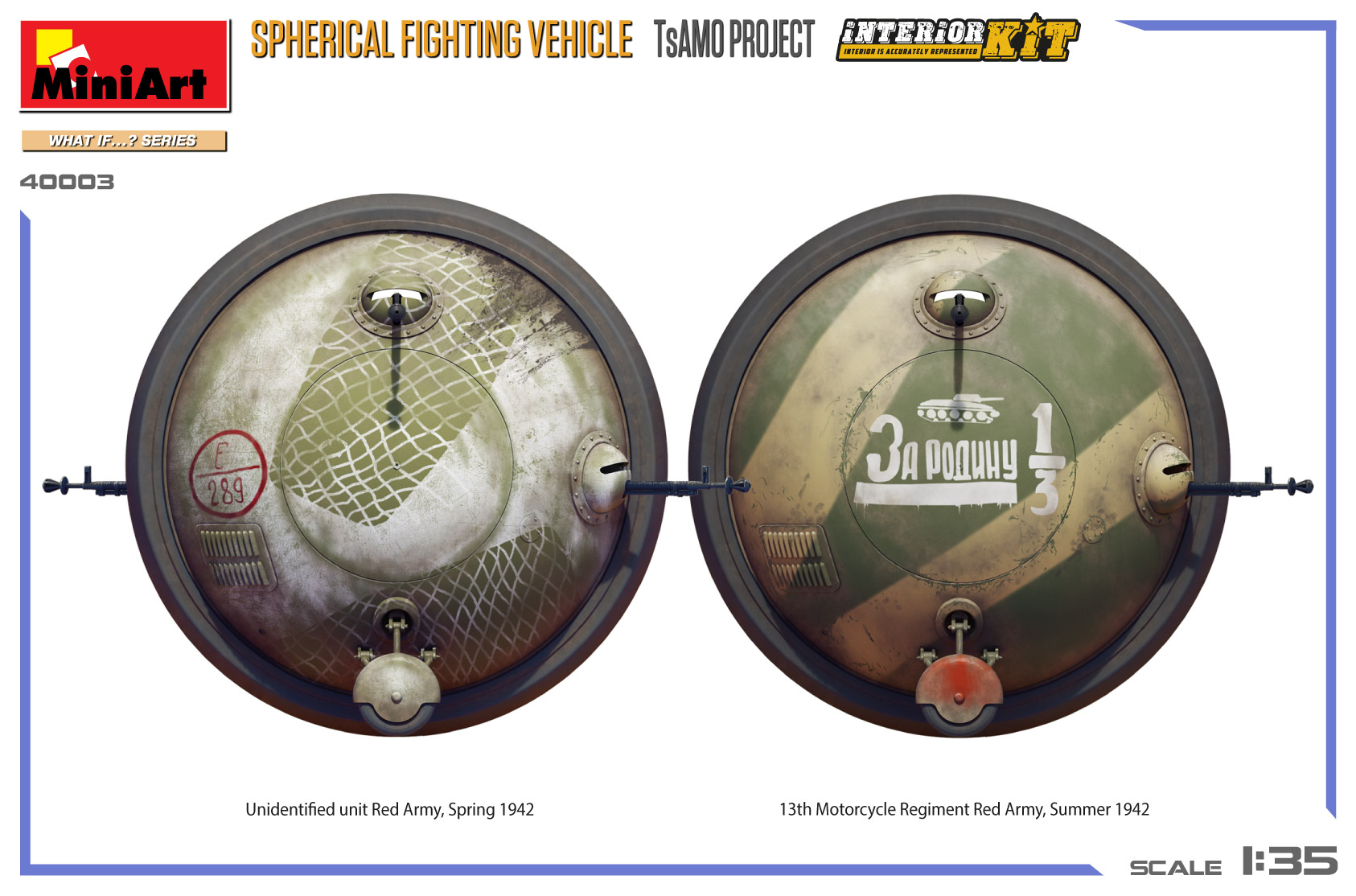 Miniart Spherical Fighting Vehicle TsAMO Project 1/35 Scale 40003