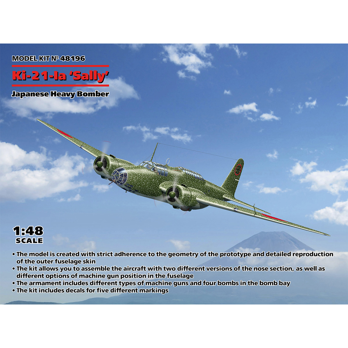 ICM Ki-21-Ia Sally Japanese Heavy Bomber 1/48 Scale 48196