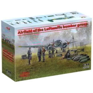 ICM Airfield of the Luftwaffe bomber group He 111H-3 Luftwaffe ground personnel airfield equipment 1/48 Scale DS4805