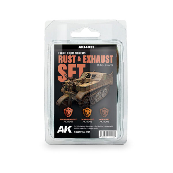 AK Interactive Liquid Pigments Rust and Exhaust Set of 3 AK14031