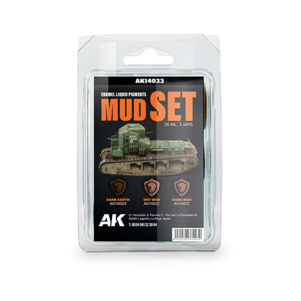AK Interactive Liquid Pigments Mud Set of 3 AK14033