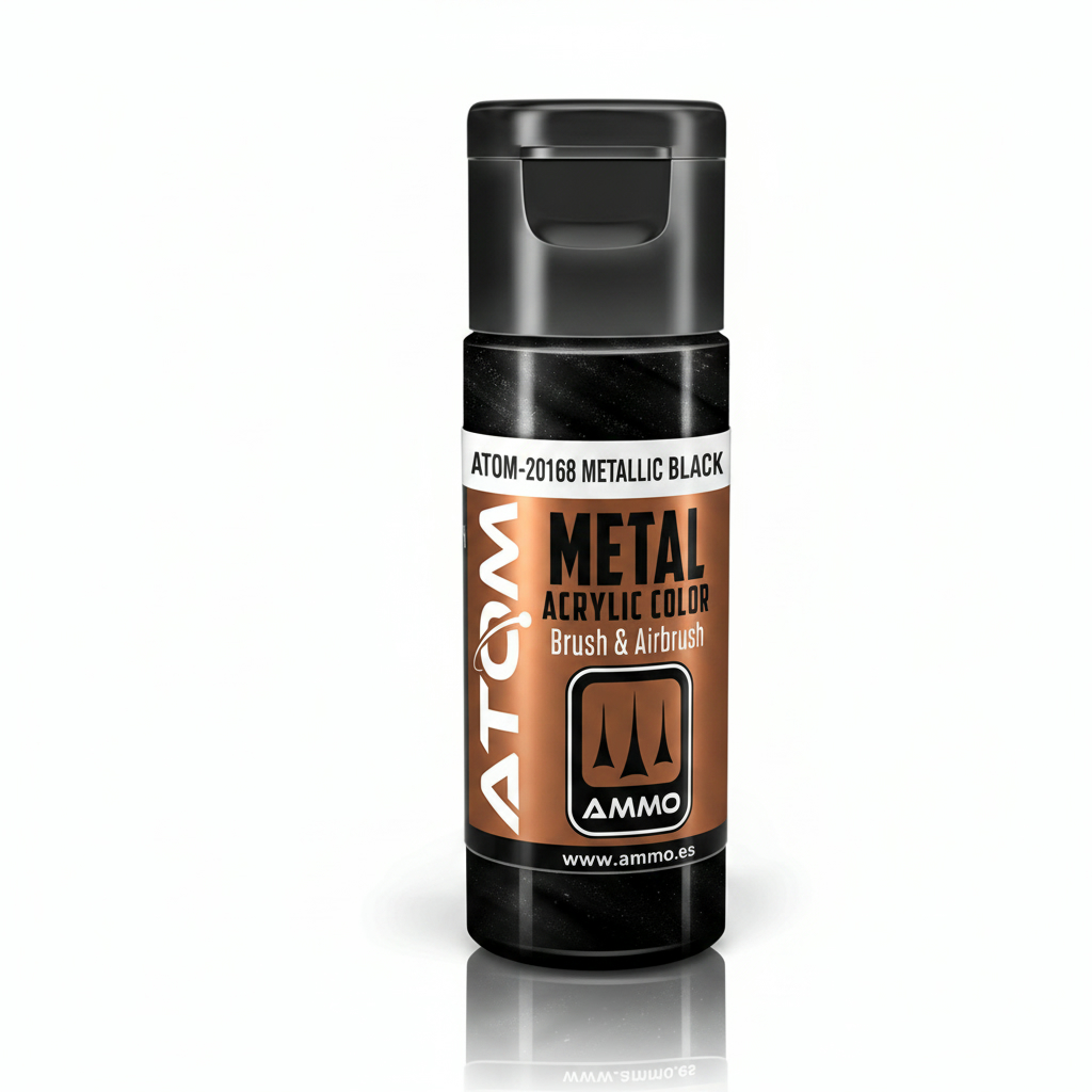 ATOM Metallic Acrylic Paint Black ATOM-20168