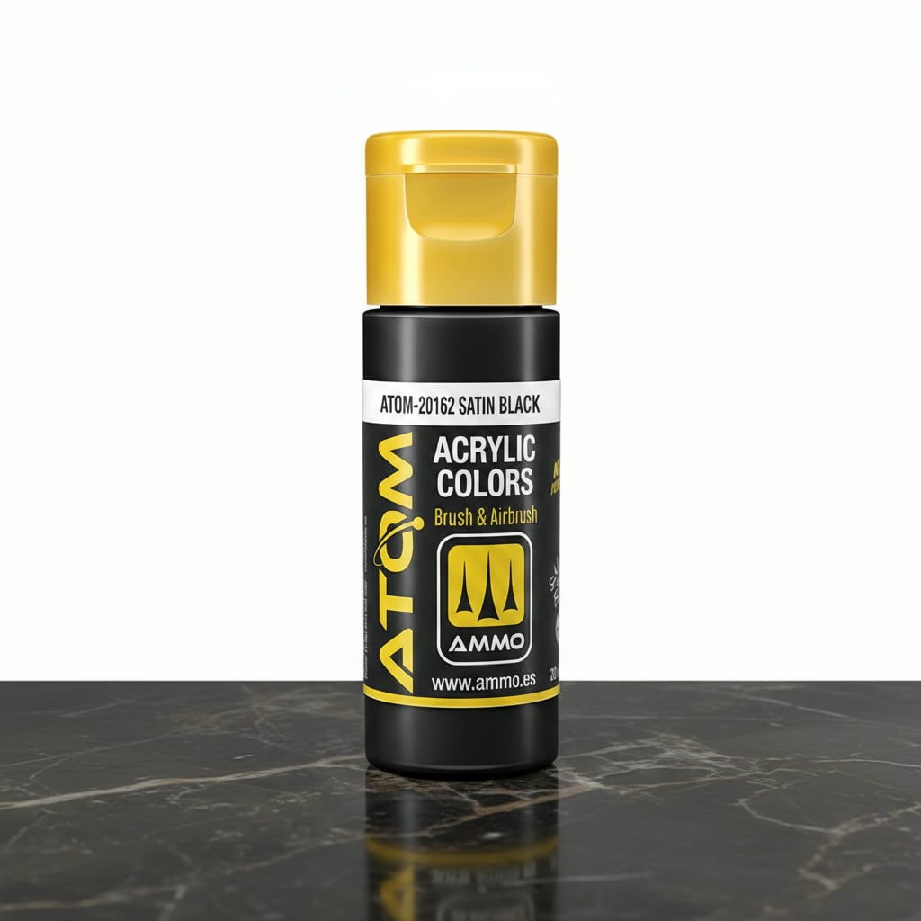ATOM Color Acrylic Paint Satin Black ATOM-20162