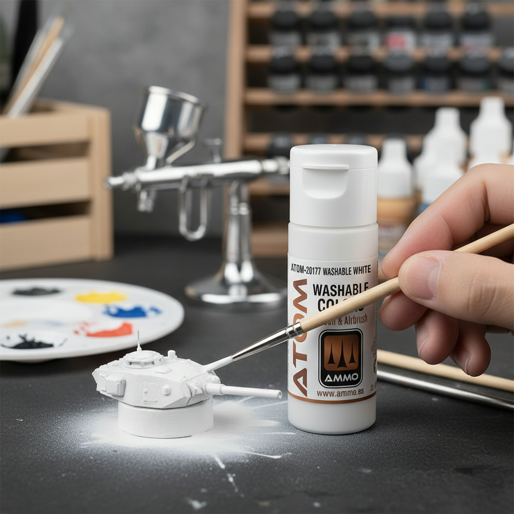ATOM Washable Acrylic Paint White ATOM-20177