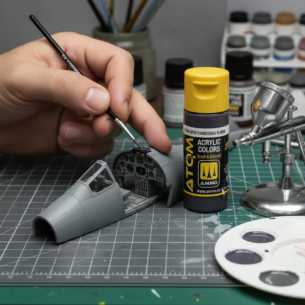 ATOM Color Acrylic Paint Schwartzgrau RLM66 ATOM-20158