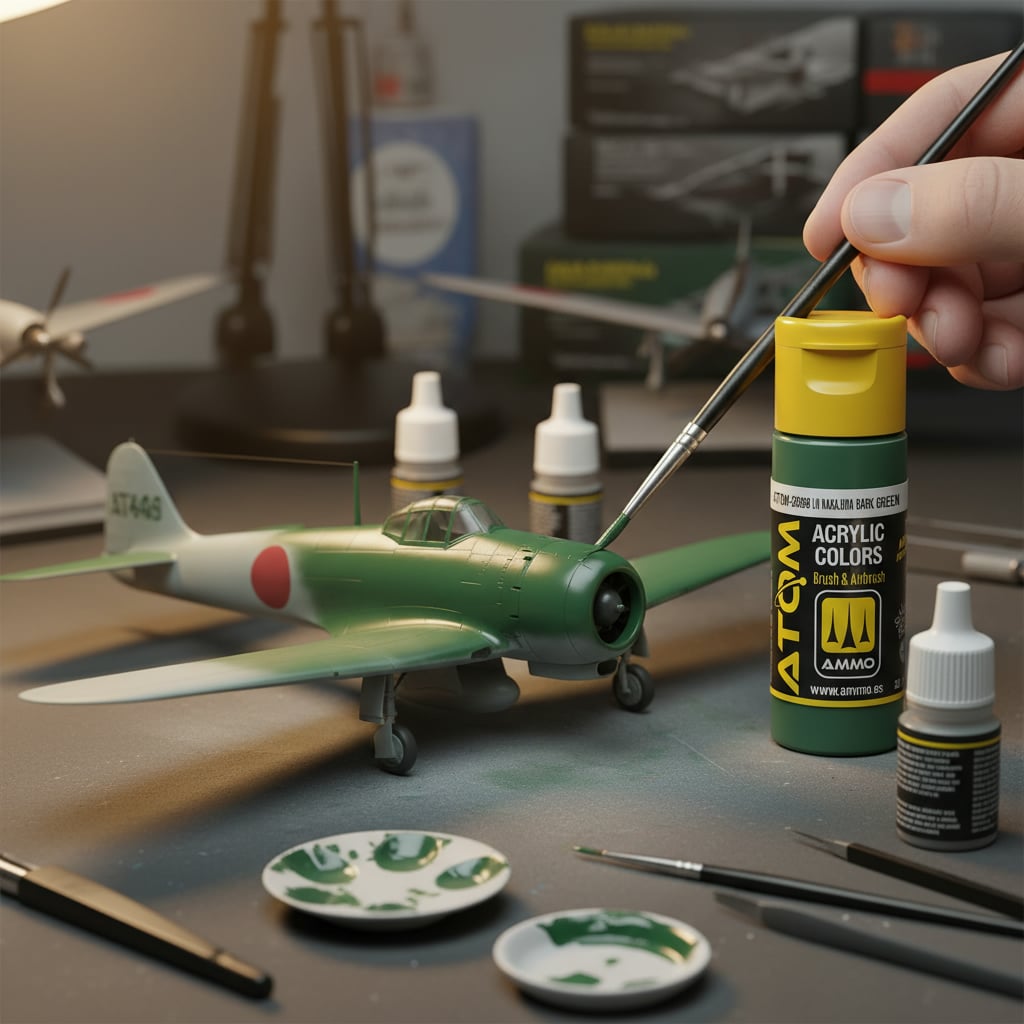 ATOM Color Acrylic Paint IJN Nakajima Dark Green ATOM-20096