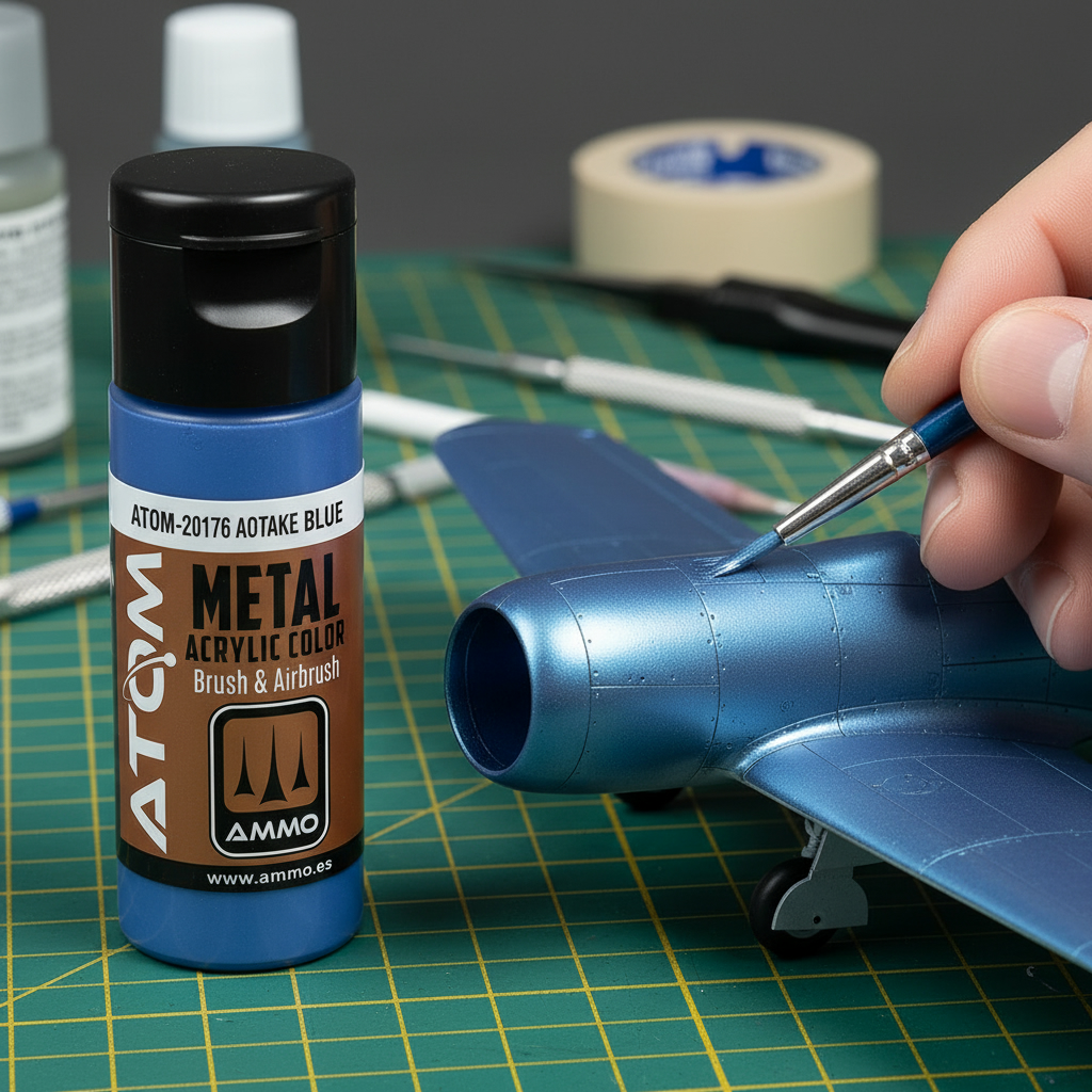 ATOM Metallic Acrylic Paint Aotake Blue ATOM-20176
