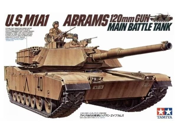 Tamiya US M1A1 Abrams 120mm Gun Main Battle Tank 1/35 Scale 35156