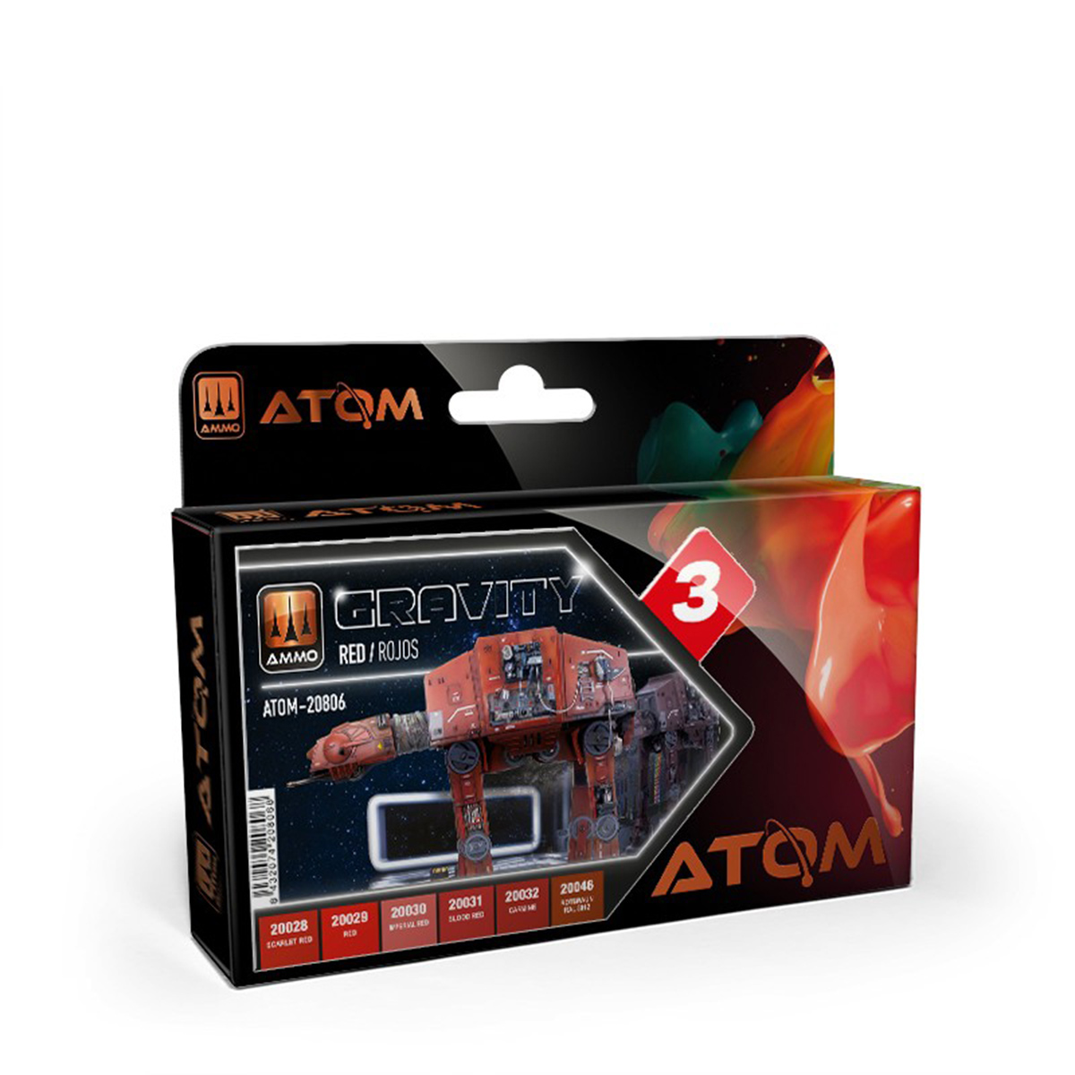 Ammo by Mig Gravity Set 3 Red Colors Paint Set ATOM-20806