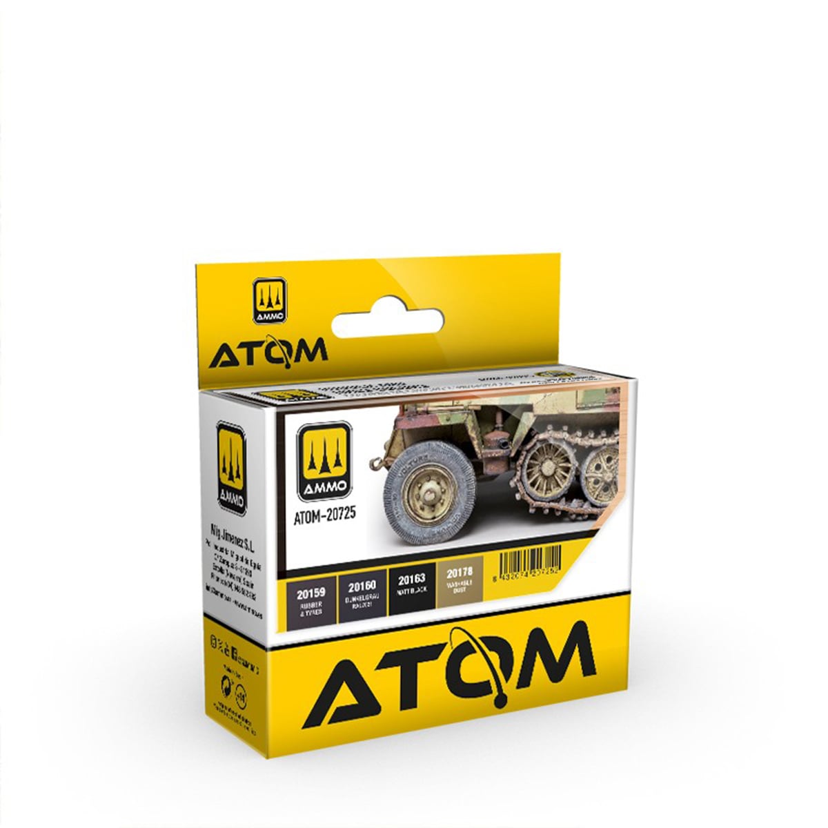 Ammo by Mig Rubber and Tires Colors Paint Set ATOM-20725