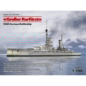 ICM GroBer Kurfurst Full Hull And Waterline WWI German Battleship 1/700 Scale S.015