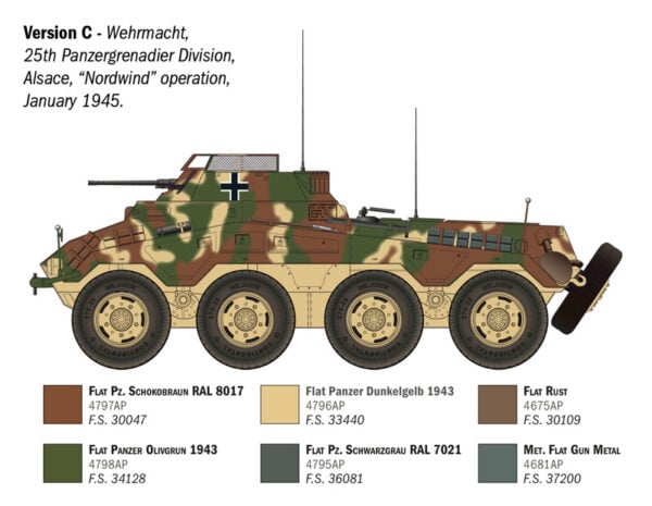 Italeri Sd. Kfz. 234/1 Armoured Car 1/35 Scale 6757