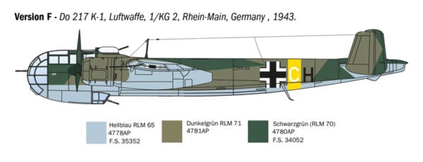 Italeri DO 217 K-1/K-2 with FRITZ X Bombs 1/72 Scale 1488